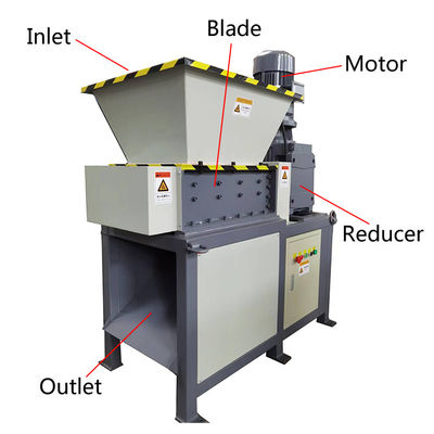 1000kg/h Máy nghiền tái chế Máy nghiền hộp nhựa hai trục Máy nghiền phế liệu di động