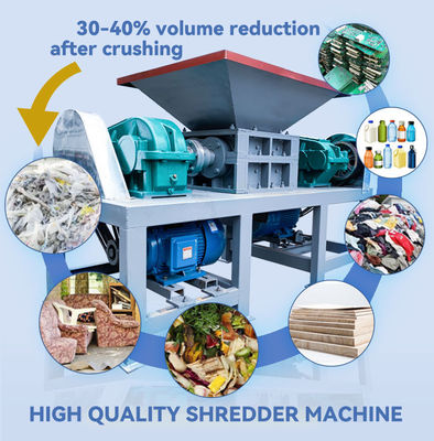 110-130kg/h Máy xé giấy thải công nghiệp Máy xé kim loại phế liệu di động