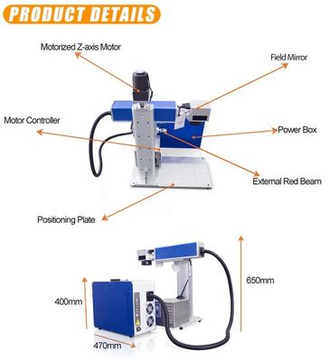 Máy đánh dấu laser sợi Mopa 20W 30W Máy khắc cắt laser đồ trang sức