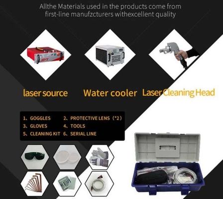 Máy làm sạch laser sợi di động 2000W cho lớp phủ sơn rỉ sét loại bỏ bụi dầu sơn